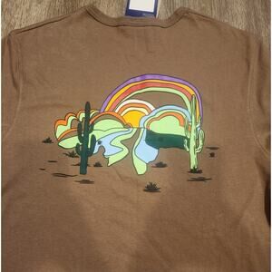New Men's Large Champion Heritage Brown Desert Rainbow T Shirt